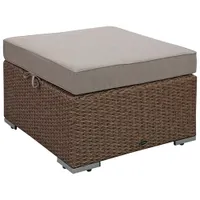 Deckster 3-Piece Patio Conversation Set - Brown Wicker/Taupe Cushions