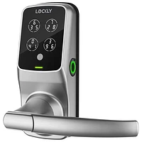 Lockly Secure Plus Fingerprint Bluetooth Latch Smart Lock with Fingerprint Sensor - Satin Nickel