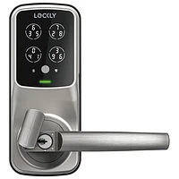 Lockly Secure Plus Fingerprint Bluetooth Latch Smart Lock with Fingerprint Sensor - Satin Nickel