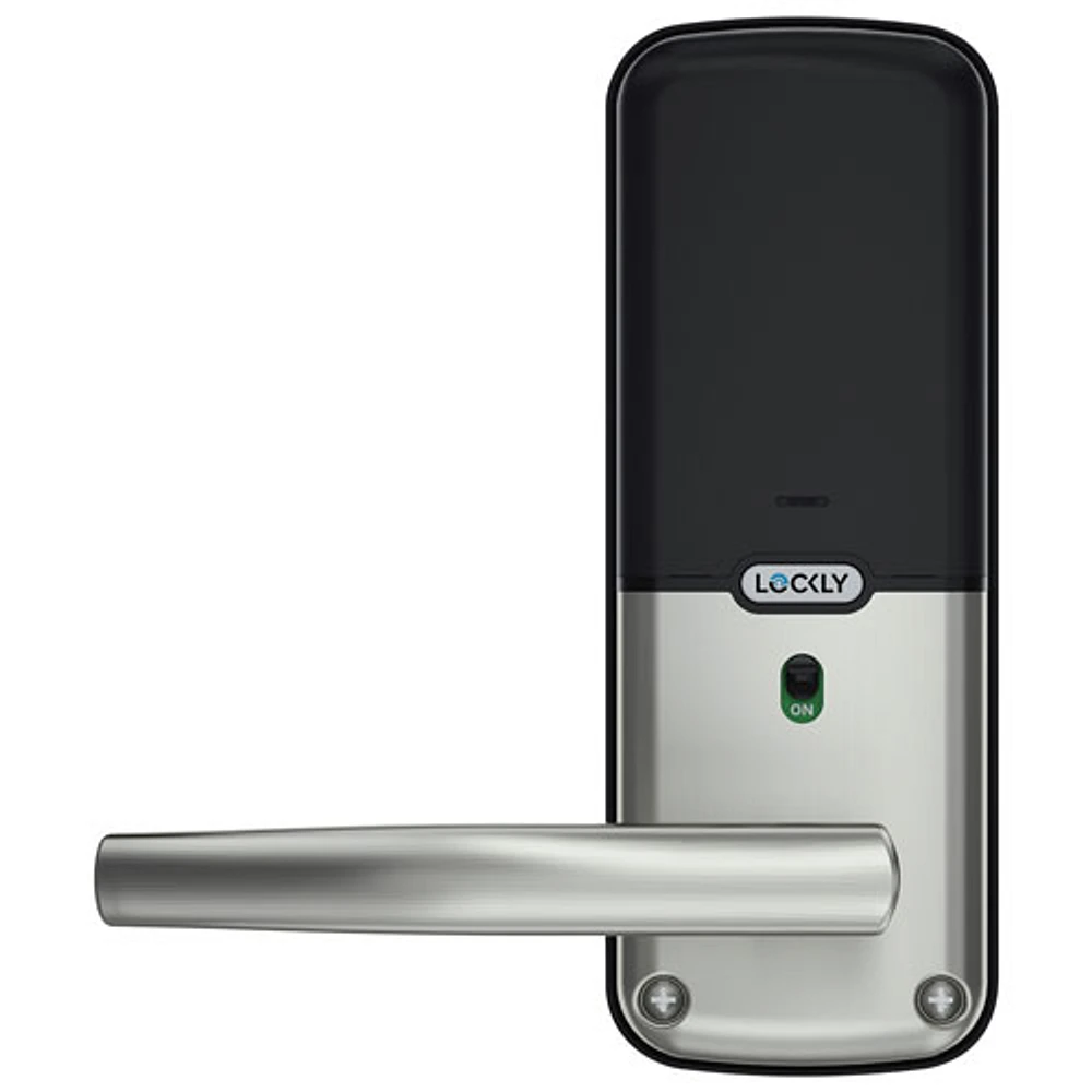 Lockly Secure Plus Fingerprint Bluetooth Latch Smart Lock with Fingerprint Sensor - Satin Nickel