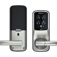 Lockly Secure Plus Fingerprint Bluetooth Latch Smart Lock with Fingerprint Sensor - Satin Nickel