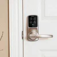 Lockly Secure Plus Fingerprint Bluetooth Latch Smart Lock with Fingerprint Sensor - Satin Nickel