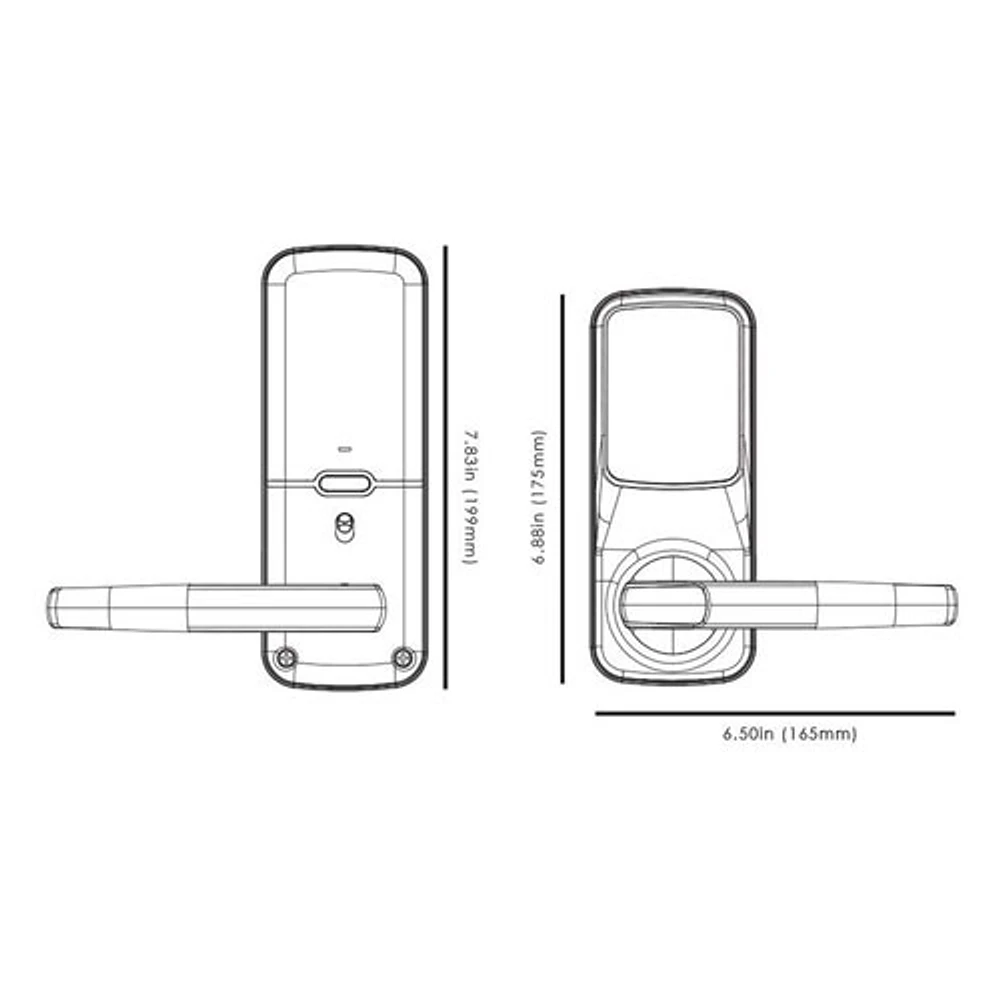 Lockly Secure Plus Fingerprint Bluetooth Latch Smart Lock with Fingerprint Sensor - Satin Nickel