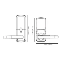 Lockly Secure Plus Fingerprint Bluetooth Latch Smart Lock with Fingerprint Sensor - Satin Nickel