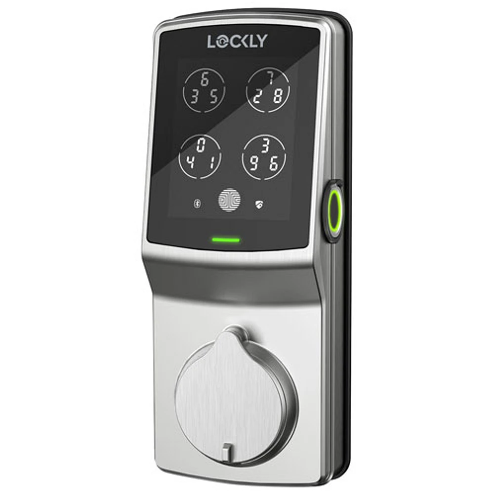 Serrure intel. pêne dormant/lect. empreint. Bluetooth Secure Plus Lockly - Nickel satiné - Excl. BBY