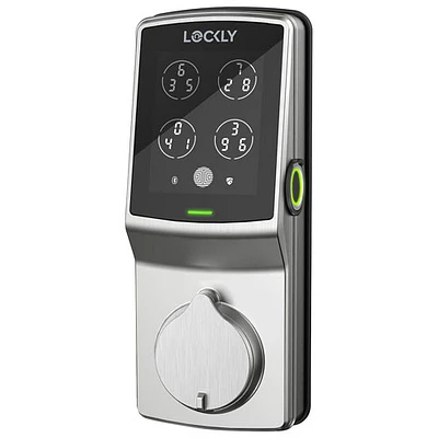 Lockly Secure Plus Fingerprint Bluetooth Deadbolt Smart Lock - Satin Nickel - Only at Best Buy