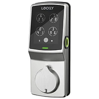 Serrure intel. pêne dormant/lect. empreint. Bluetooth Secure Plus Lockly - Nickel satiné - Excl. BBY