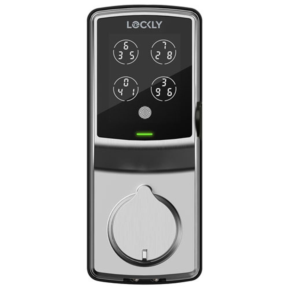 Lockly Secure Plus Fingerprint Bluetooth Deadbolt Smart Lock - Satin Nickel - Only at Best Buy