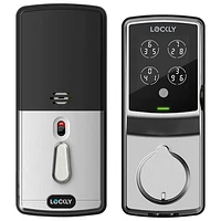 Serrure intel. pêne dormant/lect. empreint. Bluetooth Secure Plus Lockly - Nickel satiné - Excl. BBY