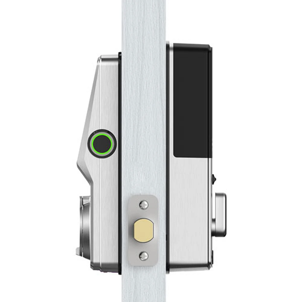 Serrure intel. pêne dormant/lect. empreint. Bluetooth Secure Plus Lockly - Nickel satiné - Excl. BBY