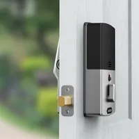 Serrure intel. pêne dormant/lect. empreint. Bluetooth Secure Plus Lockly - Nickel satiné - Excl. BBY