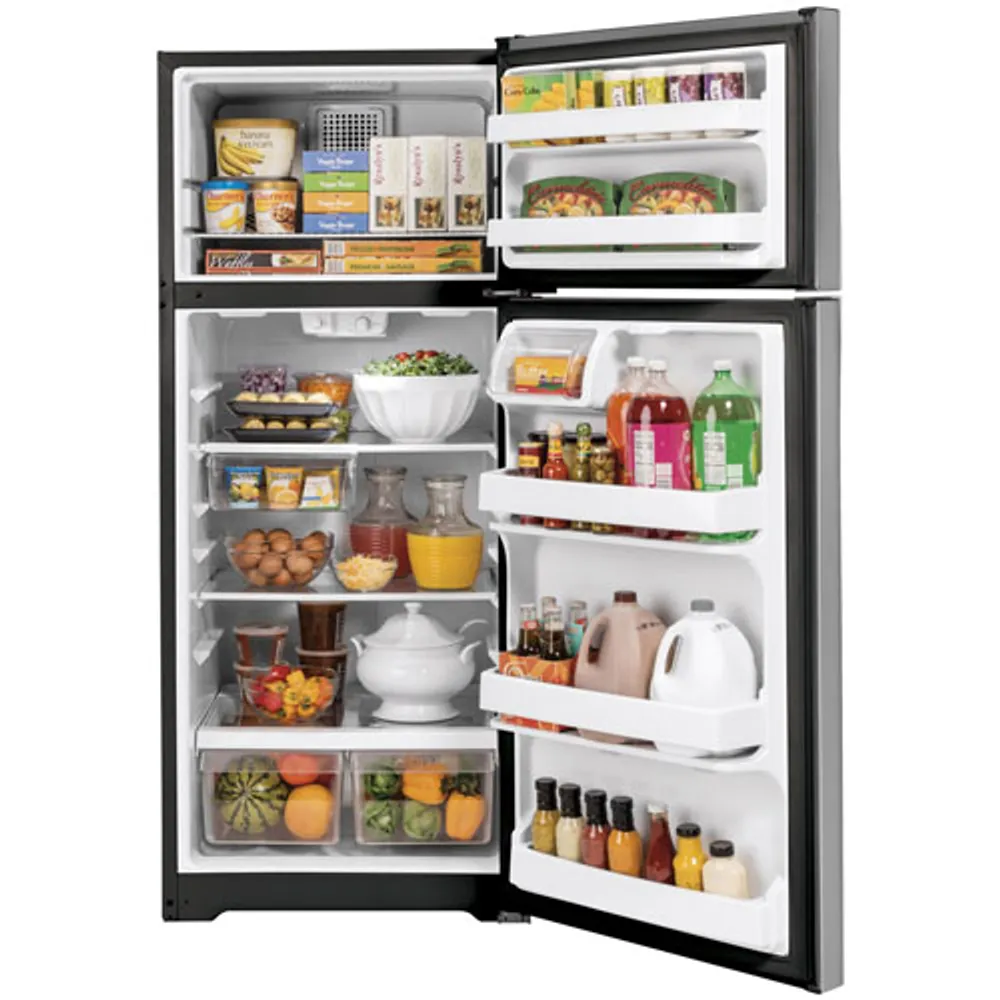 GE 28" 16.6 Cu. Ft. Top Freezer Refrigerator (GTE17GSNRSS) - Stainless Steel