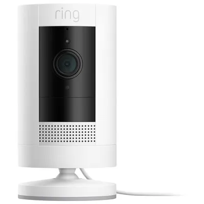 Ring Stick Up Cam Wired Indoor/Outdoor 1080p HD IP Camera (2019) - White
