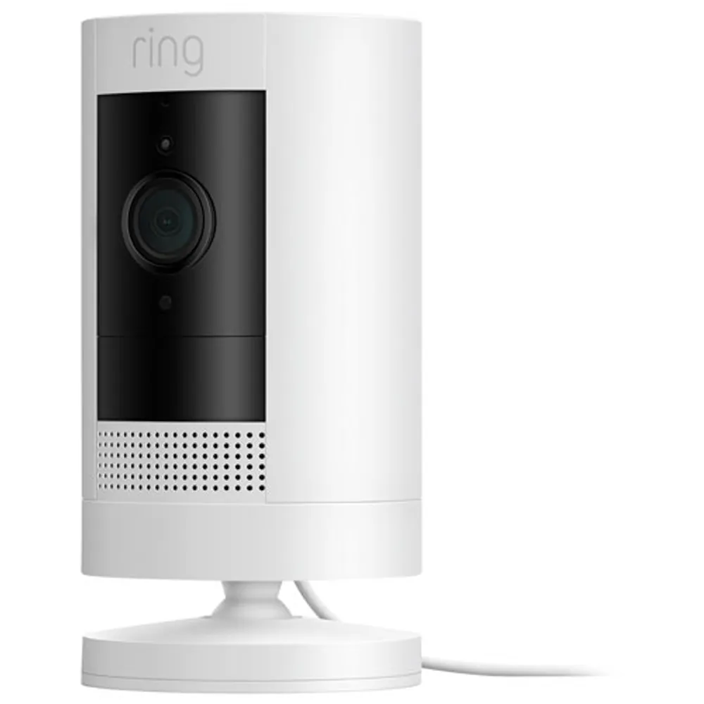 Ring Stick Up Cam Wired Indoor/Outdoor 1080p HD IP Camera (2019) - White