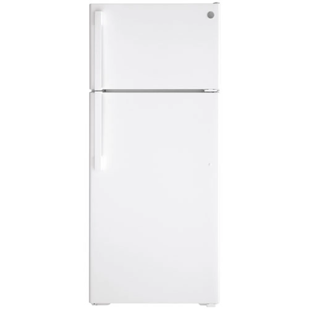 GE 28" 17.5 Cu. Ft. Top Freezer Refrigerator (GTE18DTNRWW) - White