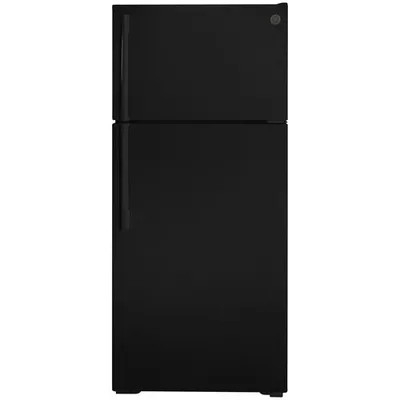 GE 28" 16.6 Cu. Ft. Top Freezer Refrigerator (GTE17GTNRBB) - Black