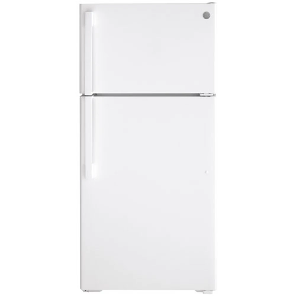 GE 28" 15.6 Cu. Ft. Top Freezer Refrigerator (GTE16DTNRWW) - White