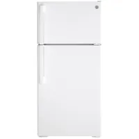 GE 28" 15.6 Cu. Ft. Top Freezer Refrigerator (GTE16DTNRWW) - White