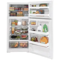 GE 28" 15.6 Cu. Ft. Top Freezer Refrigerator (GTE16DTNRWW) - White