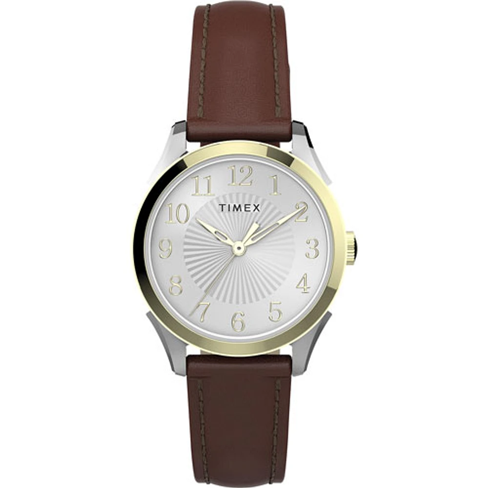 Montre-bijou de 28 mm pour femmes de Timex - Havane/Argenté