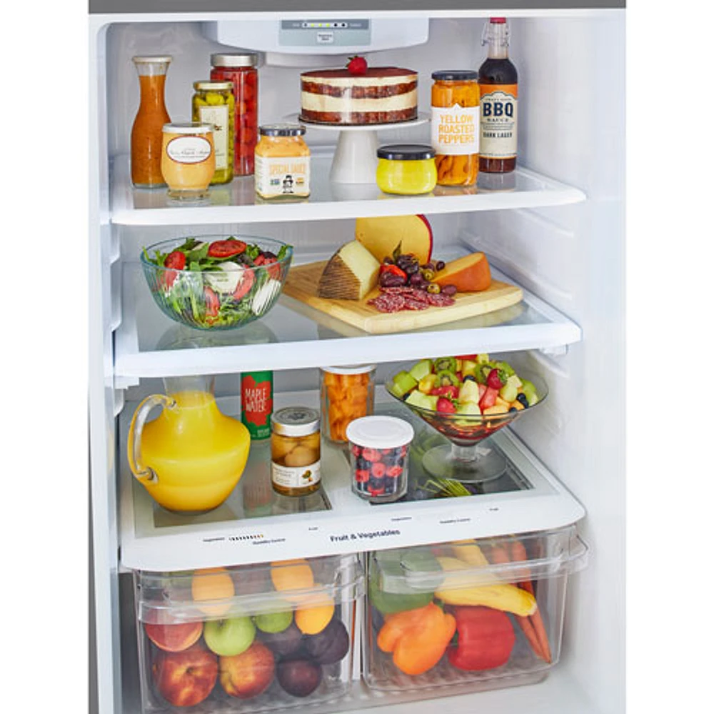 LG 30" 20.2 Cu. Ft. Top Freezer Refrigerator with LED Lighting (LTCS20020S) - Stainless Steel
