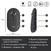 Logitech Pebble M350 Wireless Optical Ambidextrous Mouse