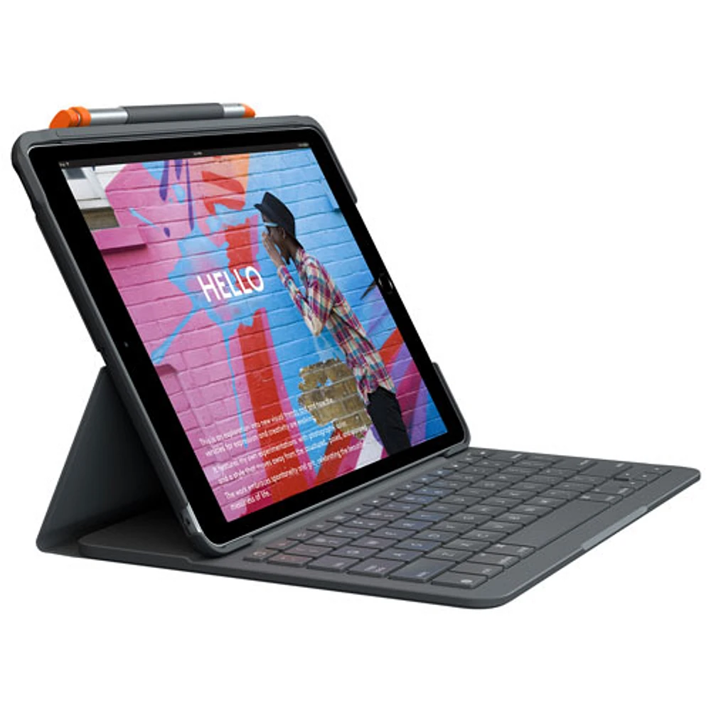 Logitech Slim Folio Keyboard Case for iPad (9th/8th/7th Gen) - Black