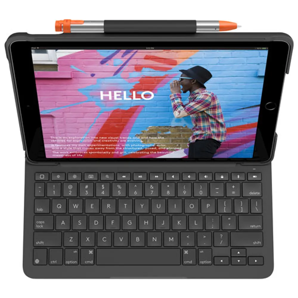 Étui-clavier folio mince de Logitech pour iPad (7e/8e/9e génération) - Noir