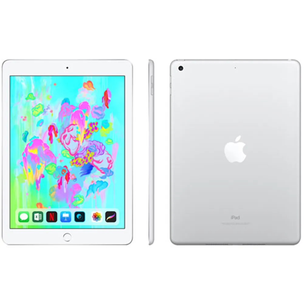 Fido Apple iPad 32GB with Wi-Fi/4G LTE - Silver (6th Generation) - Monthly Financing