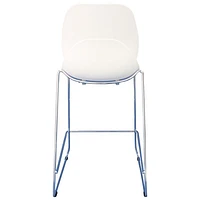 Keeley Contemporary Tall Height Barstool - Set of 2 - White/Chrome