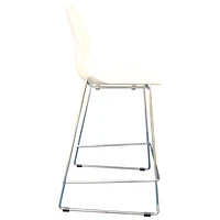 Keeley Contemporary Tall Height Barstool - Set of 2 - White/Chrome