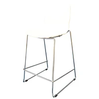 Keeley Contemporary Tall Height Barstool - Set of 2 - White/Chrome