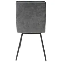 Anaelle Contemporary Faux Leather Dining Chair - Set of 2 - Grey/Metal