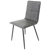 Anaelle Contemporary Faux Leather Dining Chair - Set of 2 - Grey/Metal