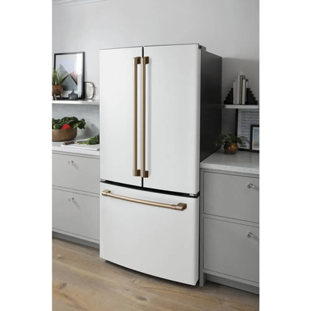 Café 33" 18.6 Cu. Ft. French Door Refrigerator with Water Dispenser (CWE19SP4NW2) - Matte White