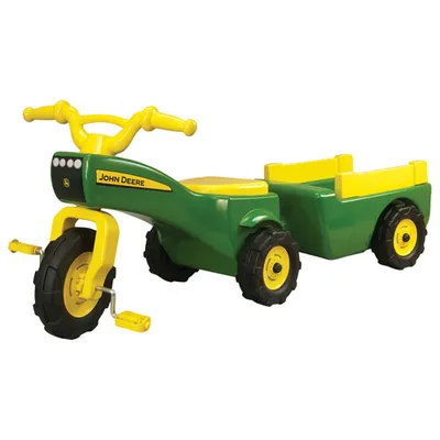 John Deere Pedal Trike and Wagon Set