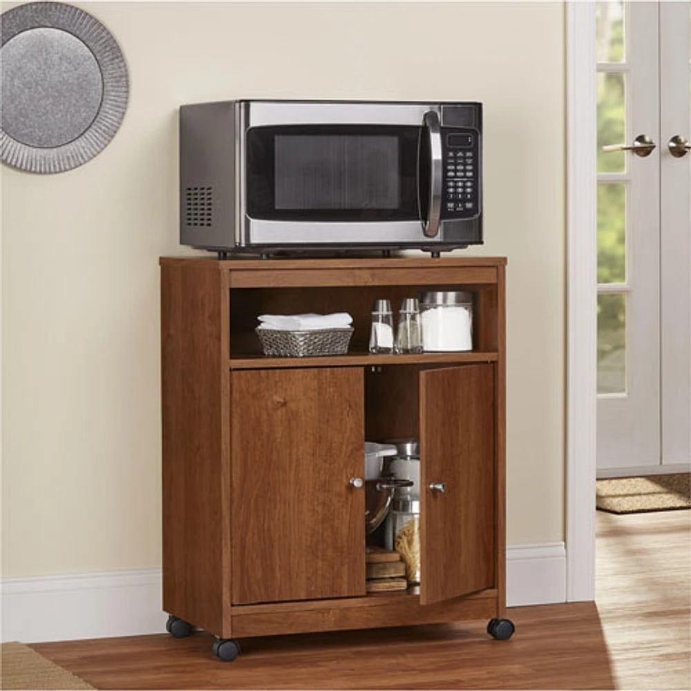 Landry Contemporary Mobile Microwave Cart - Bank Alder