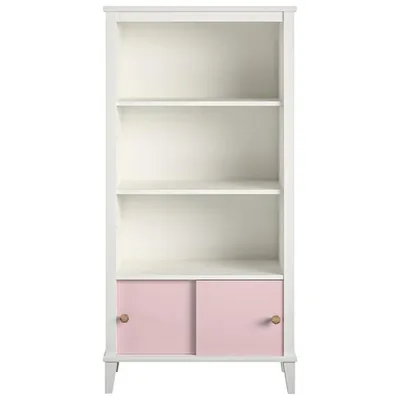 Monarch Hill Poppy 3-Shelf Bookcase with Sliding Door Cubby