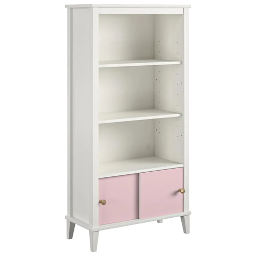 Monarch Hill Poppy 3-Shelf Bookcase with Sliding Door Cubby