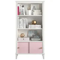 Monarch Hill Poppy 3-Shelf Bookcase with Sliding Door Cubby