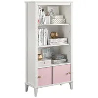 Monarch Hill Poppy 3-Shelf Bookcase with Sliding Door Cubby