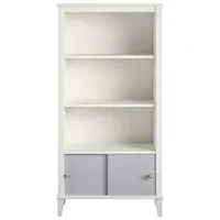 Monarch Hill Poppy 3-Shelf Bookcase with Sliding Door Cubby - Grey