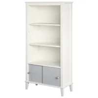 Monarch Hill Poppy 3-Shelf Bookcase with Sliding Door Cubby - Grey