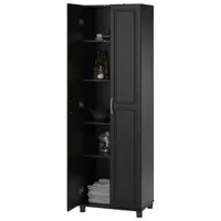 Kendall 75" 5-Shelf Cabinet - Black