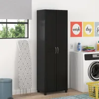 Kendall 75" 5-Shelf Cabinet - Black