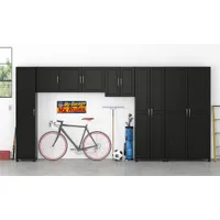 Kendall 75" 5-Shelf Cabinet - Black