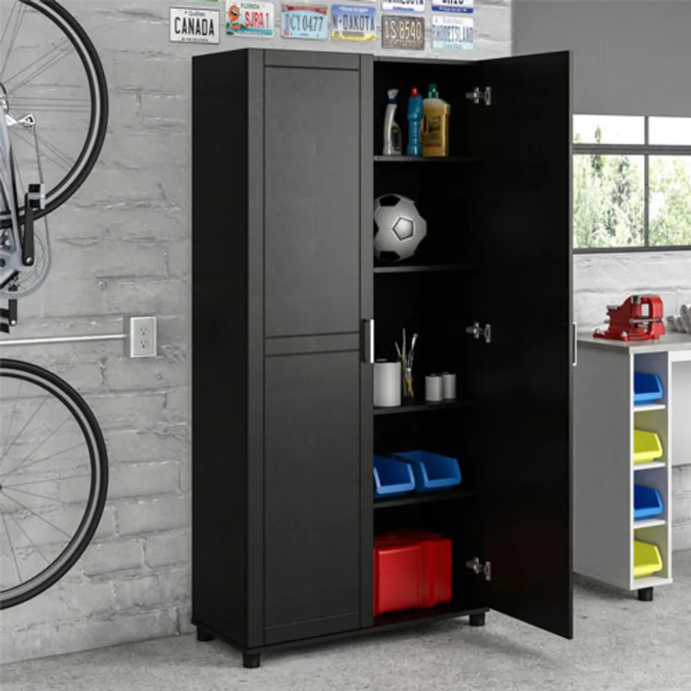 Callahan 74" 5-Shelf Cabinet - Black