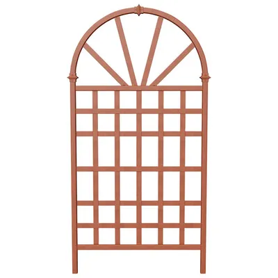 New England Arbor Vinyl Composite 77.25" Arched Wall Trellis - Brown