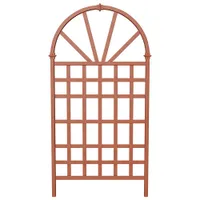 New England Arbor Vinyl Composite 77.25" Arched Wall Trellis - Brown