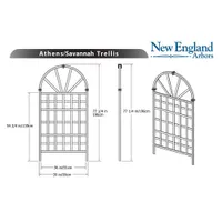 New England Arbor Vinyl Composite 77.25" Arched Wall Trellis - Brown